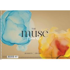   SHKOLYARYK Vázlatfüzet, spirál, A4, akvarell, 220 g, 20 lap, SHKOLYARYK "Aquarelle Muse"