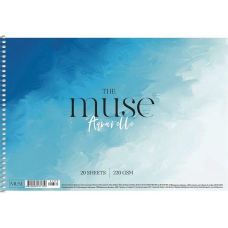 SHKOLYARYK Vázlatfüzet, spirál, A4, akvarell, 220 g, 20 lap, SHKOLYARYK "Aquarelle Muse"