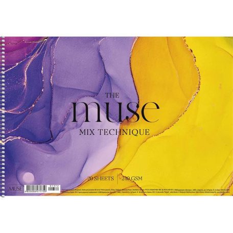 SHKOLYARYK Vázlatfüzet, spirál, A4, 240 g, 20 lap, SHKOLYARYK "Mix Technique Muse"