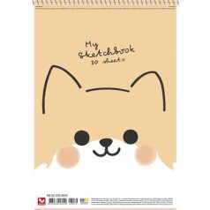   SHKOLYARYK Vázlatfüzet, spirál, A4, 120 g, 30 lap, SHKOLYARYK "My Scetchbook", vegyes