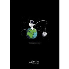   SHKOLYARYK Füzet, tűzött, A5, vonalas, 48 lap, SHKOLYARYK "I need more space", vegyes