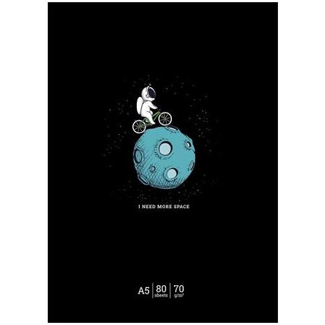 SHKOLYARYK Füzet, tűzött, A5, vonalas, 48 lap, SHKOLYARYK "I need more space", vegyes