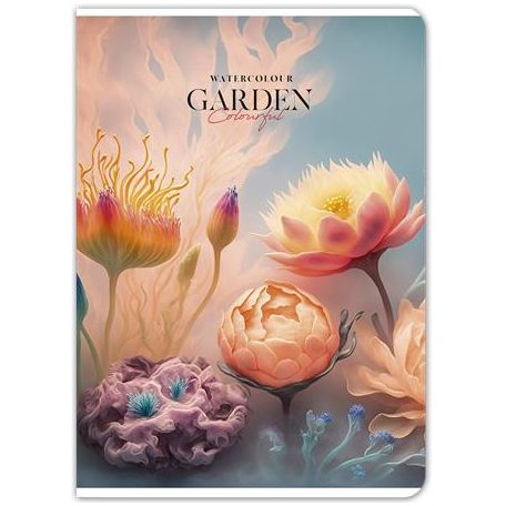 SHKOLYARYK Füzet, tűzött, A5, vonalas, 48 lap, SHKOLYARYK "Tropic Paradise", vegyes