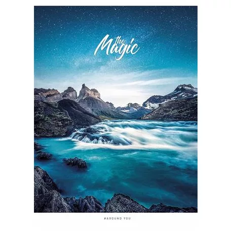 SHKOLYARYK Füzet, tűzött, A5, vonalas, 48 lap, SHKOLYARYK "The Magic", vegyes