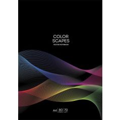  SHKOLYARYK Füzet, tűzött, A4, vonalas, 80 lap, SHKOLYARYK "Color scapes", vegyes minta