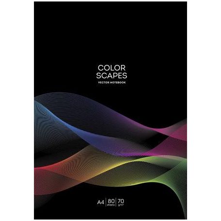 SHKOLYARYK Füzet, tűzött, A4, vonalas, 80 lap, SHKOLYARYK "Color scapes", vegyes minta