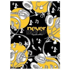   SHKOLYARYK Füzet, tűzött, A5, vonalas, 80 lap, SHKOLYARYK "Never give up", vegyes