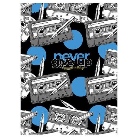 SHKOLYARYK Füzet, tűzött, A5, vonalas, 80 lap, SHKOLYARYK "Never give up", vegyes