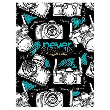 SHKOLYARYK Füzet, tűzött, A5, vonalas, 80 lap, SHKOLYARYK "Never give up", vegyes