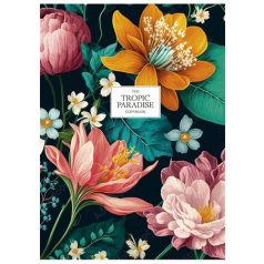   SHKOLYARYK Füzet, tűzött, A4, vonalas, 80 lap, SHKOLYARYK "Tropic Paradise", vegyes minta