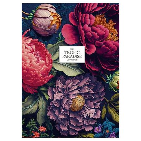 SHKOLYARYK Füzet, tűzött, A5, vonalas, 80 lap, SHKOLYARYK "Tropic Paradise", vegyes