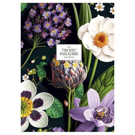 SHKOLYARYK Füzet, tűzött, A5, vonalas, 80 lap, SHKOLYARYK "Tropic Paradise", vegyes