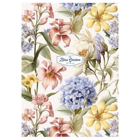 SHKOLYARYK Füzet, tűzött, A4, kockás, 80 lap, SHKOLYARYK "Flowers and plants", vegyes