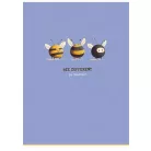 SHKOLYARYK Füzet, tűzött, A4, vonalas, 80 lap, SHKOLYARYK "Bee Different", vegyes