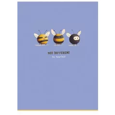   SHKOLYARYK Füzet, tűzött, A4, vonalas, 80 lap, SHKOLYARYK "Bee Different", vegyes