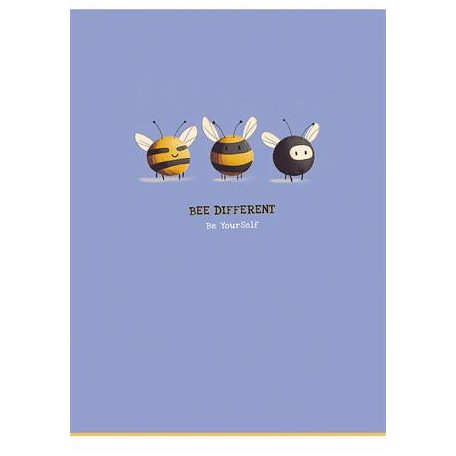 SHKOLYARYK Füzet, tűzött, A4, vonalas, 80 lap, SHKOLYARYK "Bee Different", vegyes