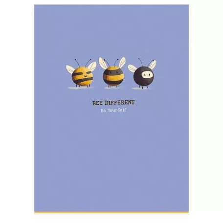 SHKOLYARYK Füzet, tűzött, A4, vonalas, 80 lap, SHKOLYARYK "Bee Different", vegyes