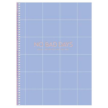 SHKOLYARYK Spirálfüzet, B5, kockás, 80 lap, keményfedeles, SHKOLYARYK "No bad days", vegyes