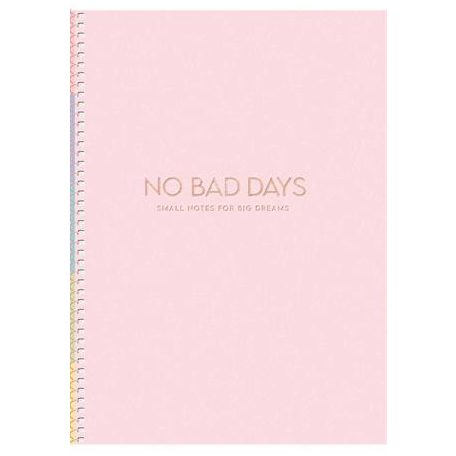 SHKOLYARYK Spirálfüzet, B5, kockás, 80 lap, keményfedeles, SHKOLYARYK "No bad days", vegyes