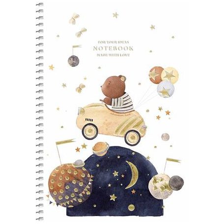 SHKOLYARYK Spirálfüzet, A5, kockás, 80 lap, SHKOLYARYK, "Made with love", vegyes