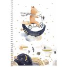 SHKOLYARYK Spirálfüzet, A5, kockás, 80 lap, SHKOLYARYK, "Made with love", vegyes