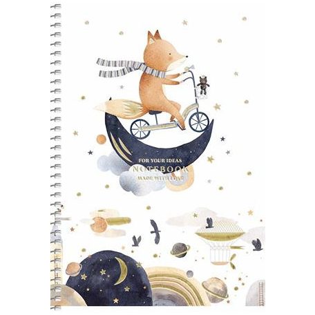 SHKOLYARYK Spirálfüzet, A5, kockás, 80 lap, SHKOLYARYK, "Made with love", vegyes