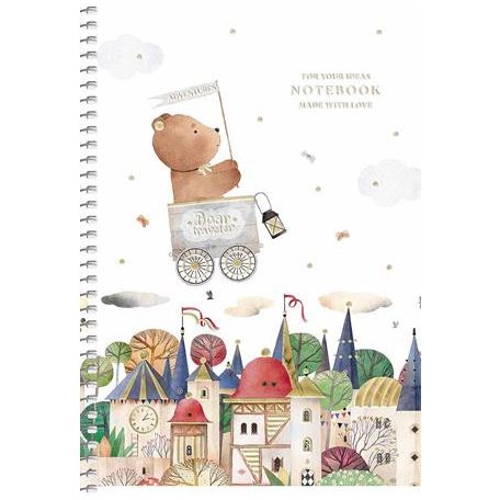 SHKOLYARYK Spirálfüzet, A5, kockás, 80 lap, SHKOLYARYK, "Made with love", vegyes