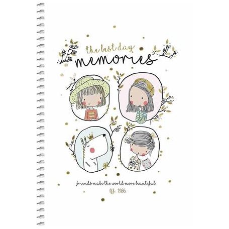 SHKOLYARYK Spirálfüzet, A5, kockás, 80 lap, SHKOLYARYK, "Made with love", vegyes