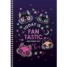 SHKOLYARYK Spirálfüzet, A5, kockás, 80 lap, SHKOLYARYK "Notebook", vegyes