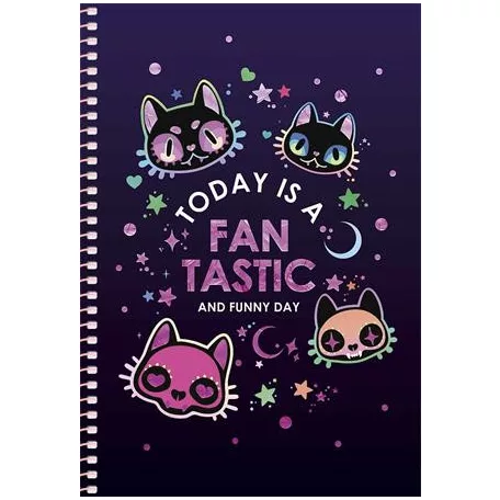 SHKOLYARYK Spirálfüzet, A5, kockás, 80 lap, SHKOLYARYK "Notebook", vegyes