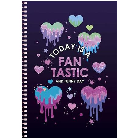 SHKOLYARYK Spirálfüzet, A5, kockás, 80 lap, SHKOLYARYK "Notebook", vegyes