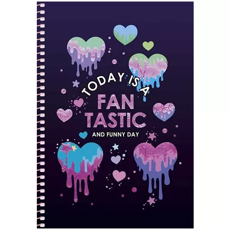 SHKOLYARYK Spirálfüzet, A5, kockás, 80 lap, SHKOLYARYK "Notebook", vegyes