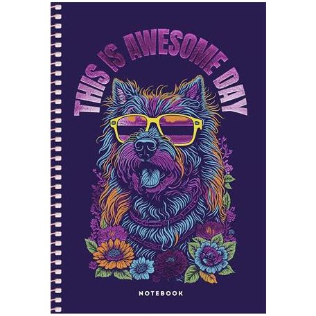 SHKOLYARYK Spirálfüzet, A5, kockás, 80 lap, SHKOLYARYK "Notebook", vegyes