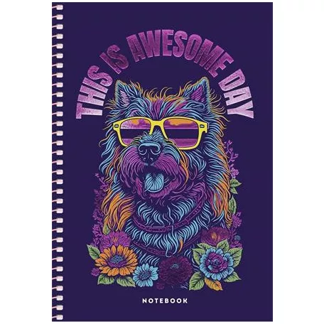 SHKOLYARYK Spirálfüzet, A5, kockás, 80 lap, SHKOLYARYK "Notebook", vegyes