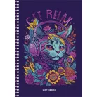 SHKOLYARYK Spirálfüzet, A5, kockás, 80 lap, SHKOLYARYK "Notebook", vegyes