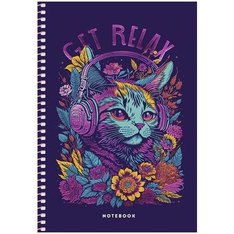 SHKOLYARYK Spirálfüzet, A5, kockás, 80 lap, SHKOLYARYK "Notebook", vegyes