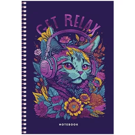 SHKOLYARYK Spirálfüzet, A5, kockás, 80 lap, SHKOLYARYK "Notebook", vegyes