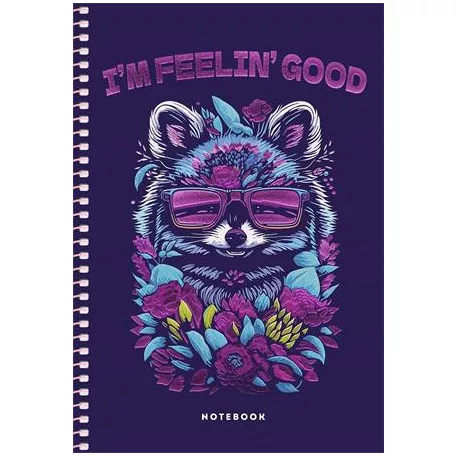 SHKOLYARYK Spirálfüzet, A5, kockás, 80 lap, SHKOLYARYK "Notebook", vegyes