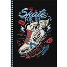 SHKOLYARYK Spirálfüzet, A5, kockás, 80 lap, SHKOLYARYK " Skate board", vegyes