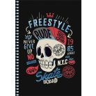 SHKOLYARYK Spirálfüzet, A5, kockás, 80 lap, SHKOLYARYK " Skate board", vegyes