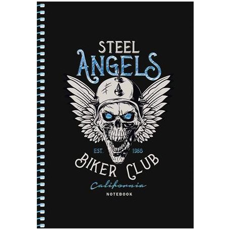 SHKOLYARYK Spirálfüzet, A5, kockás, 80 lap, SHKOLYARYK " Skate board", vegyes