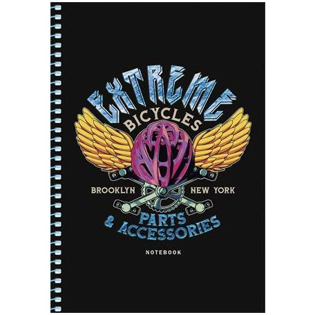 SHKOLYARYK Spirálfüzet, A5, kockás, 80 lap, SHKOLYARYK " Skate board", vegyes