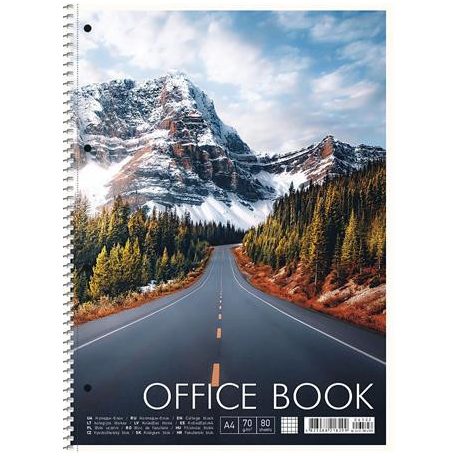 SHKOLYARYK Spirálfüzet, A4+, vonalas, 80 lap, SHKOLYARYK "Office book", vegyes