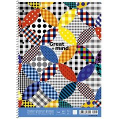   SHKOLYARYK Spirálfüzet, A4+, kockás, 80 lap, SHKOLYARYK "Great Mind", vegyes