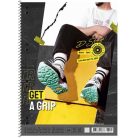 SHKOLYARYK Spirálfüzet, A4+, vonalas, 80 lap, SHKOLYARYK "Get a grip", vegyes