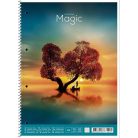 SHKOLYARYK Spirálfüzet, A4+, vonalas, 80 lap, SHKOLYARYK "Colourful magic", vegyes