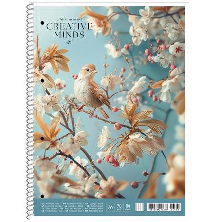 SHKOLYARYK Spirálfüzet, A4, vonalas, 80 lap, SHOLYARYK "College Block Creative Minds", vegyes