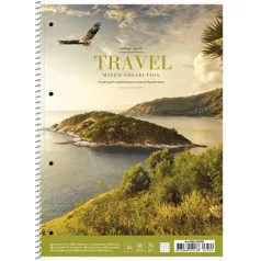   SHKOLYARYK Spirálfüzet, A4+, kockás, 80 lap, SHKOLYARYK "Travel", vegyes