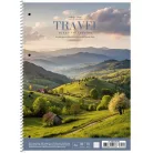 SHKOLYARYK Spirálfüzet, A4+, kockás, 80 lap, SHKOLYARYK "Travel", vegyes