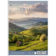   SHKOLYARYK Spirálfüzet, A4+, kockás, 80 lap, SHKOLYARYK "Travel", vegyes